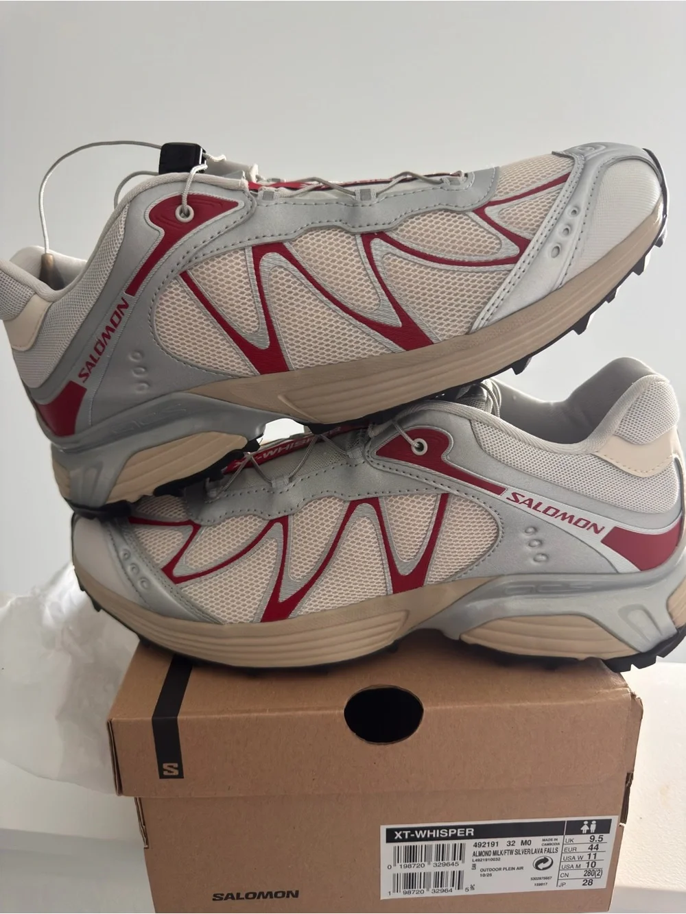 Salomon XT-Whisper Sneakers in White & Red